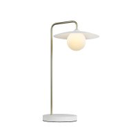 ACA Lighting stoln� lampa FLERIA 1xG9 b�l� z�kladna a zlat� stojna s akrylov�m st�n�tkem HM235T1