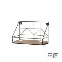 LEUCHTEN DIREKT is JUST LIGHT LED n�st�nn� sv�tidlo police 31x16,5x20cm, �ern� t�lo ze d�eva, tepl� b�l�, vyp�na� 3000K