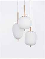 NOVA LUCE závěsné svítidlo LATO opálové sklo antický mosazný kov černý kabel E14 3x5W 230V IP20 bez žárovky 9624068 NOVA LUCE závěsné svítidlo LATO opálové sklo antický mosazný kov černý kabel E14 3x5W 230V IP20 bez žárovky 9624068