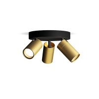 Philips Idris bodov� koupelnov� sv�tidlo 3x GU10 5W bez zdroje 20cm kulat� IP44, �ern�/zlat�