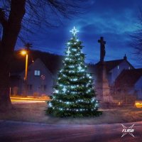 LED sv�teln� sada na stromy vysok� 3-5m, ledov� b�l� s Flash, dekory EFD15S1