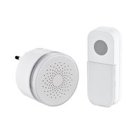 Solight bezdr�tov� mini zvonek, do z�suvky, 180m, b�l�, learning code 1L77