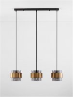 NOVA LUCE závěsné svítidlo SIANNA kouřové sklo mosazný zlatý kov E27 3x12W 230V IP20 bez žárovky 9236382 NOVA LUCE závěsné svítidlo SIANNA kouřové sklo mosazný zlatý kov E27 3x12W 230V IP20 bez žárovky 9236382