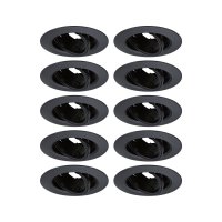 PAULMANN Vestavn� sv�tidlo 10ks-sada v�klopn� kruhov� 90mm 30� GU10 max. 10x10W 230V �ern�