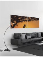 NOVA LUCE stojac� lampa BRETON �ern� hlin�k a akryl LED 40W 230V 3000K IP20 stm�vateln� 9348092