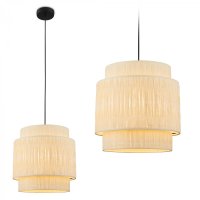 BRILONER Papper z�v�sn� sv�tidlo, st�nidlo z p��rodn�ch vl�ken, E27 patice, p��rodn� 4851014