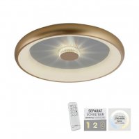 LEUCHTEN DIREKT is JUST LIGHT LED stropn� sv�tidlo matn� mosaz 61x61 kruhov� k�i���lov� efekt stm�vateln� CCT 2700-5000K LD 14386-60