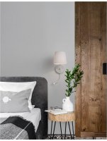 NOVA LUCE n�st�nn� sv�tidlo SAGE b�l� hlin�k b�l� st�nidlo vyp�na� na t�le E27 1x12W LED 1x3W 220V bez ��rovky IP20 �tec� lampi�ka 9129329