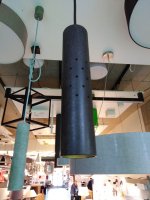 V�PRODEJ VZORKU Aulix z�v�sn� sv�tidlo TOLO E14 st�nidlo 60mm s otvory, d�lka 28cm, imitace rzi, kabel textiln� hn�d� bez rozety