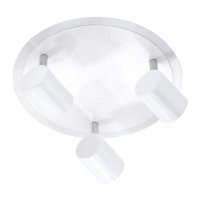 LEUCHTEN DIREKT is JUST LIGHT LED stropn� sv�tidlo kruhov� v b�l� se t�emi nastaviteln�mi hlavami a teple b�lou barvou sv�tla 2700K