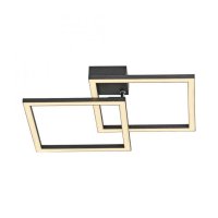 JUST LIGHT LED stropn� sv�tidlo IVEN, �ern�, 2 �tverce, ploch�, tepl� b�l� modern� 3000K