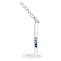 Solight LED stm�vateln� stoln� lampi�ka s displejem, 7W, volba teploty sv�tla, b�l� lesk WO43