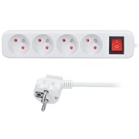 Solight prodlužovací přívod, 4 zásuvky, bílý, vypínač, 3m PP32 Solight prodlužovací přívod, 4 zásuvky, bílý, vypínač, 3m PP32