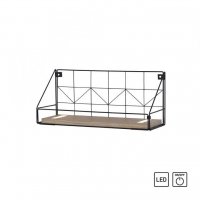LEUCHTEN DIREKT is JUST LIGHT LED n�st�nn� sv�tidlo, police 46x16x20cm, �ern�, t�lo ze d�eva, tepl� b�l�, vyp�na� 3000K