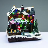 ACA Lighting V�no�n� dekorace LED s prom�nliv�mi barvami d�m se zv���tky s hudbou na 230V i na baterie 3xAA 24,5x19,5x24,5cm X0356