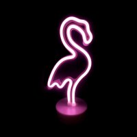 ACA Lighting FLAMINGO, 49 neonov� LED lampi�ka na baterie (3xAA)/USB, r��ov�, IP20, 16x10x28.5cm X04497314