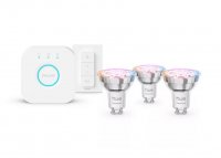Philips Hue Essential WCA 345 ��rovka 4,7W, 345lm, GU10 (3 ks) 2200-6500K RGB startovac� sada + bridge + ovlada�
