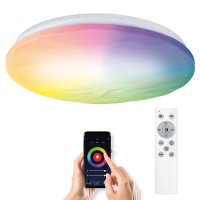 Solight LED smart stropní světlo Wave, 30W, 2300lm, wifi, RGB + CCT, dálkové ovládání WO792 Solight LED smart stropní světlo Wave, 30W, 2300lm, wifi, RGB + CCT, dálkové ovládání WO792