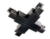 Deko-Light kolejnicov� syst�m 3-f�zov� 230V D Line X-spojka lev�-lev�-prav�-prav� 220-240V AC/50-60Hz �ern� RAL 9011 166 710035