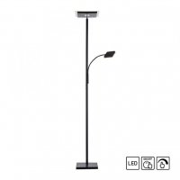 LEUCHTEN DIREKT is JUST LIGHT LED stojac� sv�tidlo, �ern�, stm�vateln�, �tec� lampa, osv�tlen� stropu 3000K