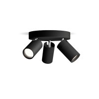 Philips Idris bodov� koupelnov� sv�tidlo 3x GU10 5W bez zdroje 20cm kulat� IP44, �ern�