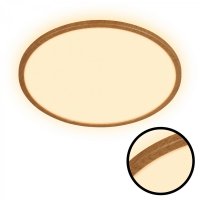 BRILONER Tava Wood LED stropn� sv�tidlo, p��m� a nep��m� osv�tlen�, ploch�, imitace d�eva, kruhov� 42 cm 7451314