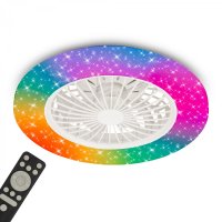 BRILONER Tuuletin A stropn� sv�tidlo s ventil�torem pr.48,5 cm - 48W, 5300lm, LED, stm�vateln�, d�lkov� ovlada�, CCT, RGBIC, b�l� 3890016