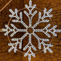 DecoLED LED světelná vločka na VO, pr. 80 cm, ledově bílá DecoLED LED světelná vločka na VO, pr. 80 cm, ledově bílá