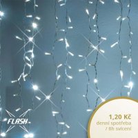 LED světelná záclona - 2x1,5m, ledově bílá, Flash, 250+50F LED LED světelná záclona - 2x1,5m, ledově bílá, Flash, 250+50F LED