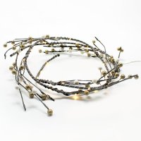 ACA Lighting "v�no�n� v�nec", s perli�kami, 30 mini LED m�d�n� dr�t na baterie (3xAA), tepl� b�l�, IP20, pr. 30cm, �ir� p��vodn� kabel XFPEARL302A