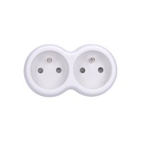 Solight rozbo�ka, 2x 10A, b�l�-�ed� P104