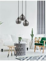 NOVA LUCE závěsné svítidlo ADELINA kouřové sklo černý kov E27 3x12W 230V IP20 bez žárovky 8436402 NOVA LUCE závěsné svítidlo ADELINA kouřové sklo černý kov E27 3x12W 230V IP20 bez žárovky 8436402