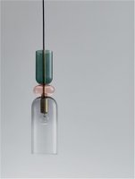 NOVA LUCE závěsné svítidlo MURANO zlatý kov lesklé tmavě zelené, růžové a světle šedé sklo E14 3x5W 230V IP20 bez žárovky 9009236 NOVA LUCE závěsné svítidlo MURANO zlatý kov lesklé tmavě zelené, růžové a světle šedé sklo E14 3x5W 230V IP20 bez žárovky 9009236