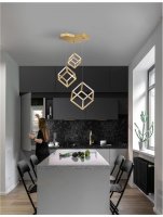 NOVA LUCE z�v�sn� sv�tidlo GABBIA zlat� hlin�k a silikon LED 110W 230V 3000K IP20 stm�vateln� 9818232