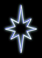 LED sv�teln� hv�zda na vrchol stromu, 45 x 70 cm, ledov� b�l�
