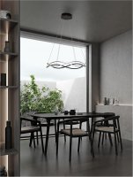 NOVA LUCE z�v�sn� sv�tidlo JINAL LED z�v�sn� sv�tidlo �ern� kov, hlin�k a silikon 3000K 55W IP20 stm�vateln� 9348103