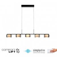 PAUL NEUHAUS LED z�v�sn� sv�tidlo RIKA �ern� stm�vateln� nastaviteln� v��ka pam�ov� funkce SimplyDim 3000K PN 2116-18