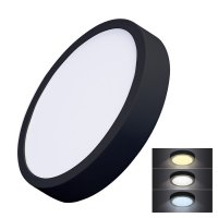 Solight LED mini panel CCT, p�isazen�, 24W, 1800lm, 3000K, 4000K, 6000K, kulat�, �ern� barva WD174-B