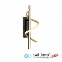 JUST LIGHT LED nástěnné svítidlo černé mosaz zakřivené krokově stmívatelné 3000K LD 19111-68 JUST LIGHT LED nástěnné svítidlo černé mosaz zakřivené krokově stmívatelné 3000K LD 19111-68