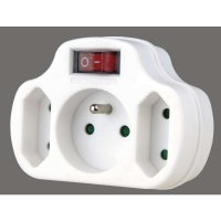 EMOS Z�suvka rozbo�ovac� 2x ploch� + 1x kulat� + vyp�na� 1905130000