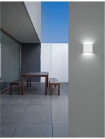 NOVA LUCE venkovn� n�st�nn� sv�tidlo SOHO b�l� hlin�k sklen�n� difuzor LED 2x3W 3000K 220-240V 2x60st. IP54 sv�tlo nahoru a dol� 740402