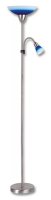 Ecolite Lampa stojac� E27/100W s E14/40W modr� a b�l� chrom mat LF34-MO/CHRM