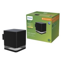 Philips Virona venkovní solární nástěnné LED svítidlo 1,8W 200lm 2700K IP44, černé Philips Virona venkovní solární nástěnné LED svítidlo 1,8W 200lm 2700K IP44, černé