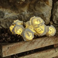 LED sv�teln� �et�z na baterie, 10 teple b�l�ch diod, 1,8 m, r��e