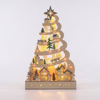 Solight LED dřevěný vánoční stromek s dekoracemi, 17x LED, bílá, 45cm, 2x AA 1V305 Solight LED dřevěný vánoční stromek s dekoracemi, 17x LED, bílá, 45cm, 2x AA 1V305