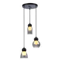 ACA Lighting z�v�sn� sv�tidlo JULIETTE �ern� a sklo IP20 3xE27 LT38233PBK