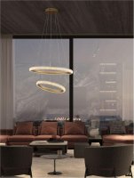 NOVA LUCE z�v�sn� sv�tidlo MEDORA mosazn� zlat� hlin�k a akryl LED 41.5W 230V 3000K IP20 stm�vateln� 9748156