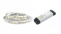 LED p�sek 5050/30 SMD 7,2W/m studen� b�l� 12V IP65 5m + LED zdroj 0-60W 12V