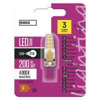 EMOS LED ��rovka Classic JC A++ 2W G4 neutr�ln� b�l� 1525735401