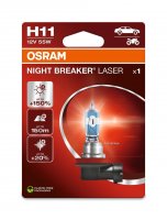 OSRAM H11 12V 55W PGJ19-2 NIGHT BREAKER LASER +150% v�ce sv�tla 64211NL-1BL